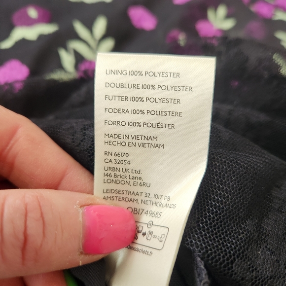 Free People Sky Bright Maxi Dress Black With Purple Embroidered Floral Small - Picture 9 of 13